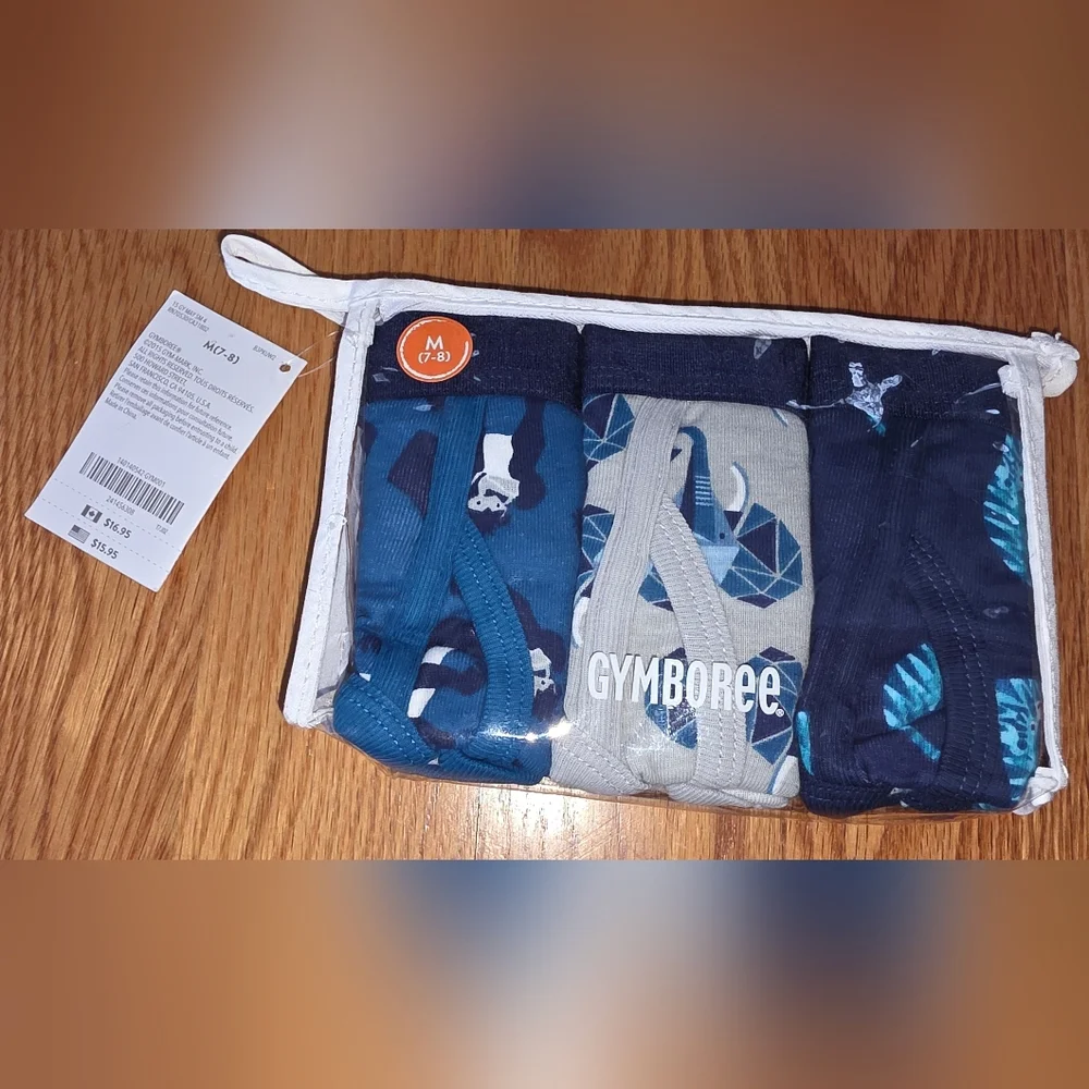 Gymboree M 7-8 3 Pack Underwear Animals NWT